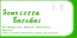 henrietta bacskai business card